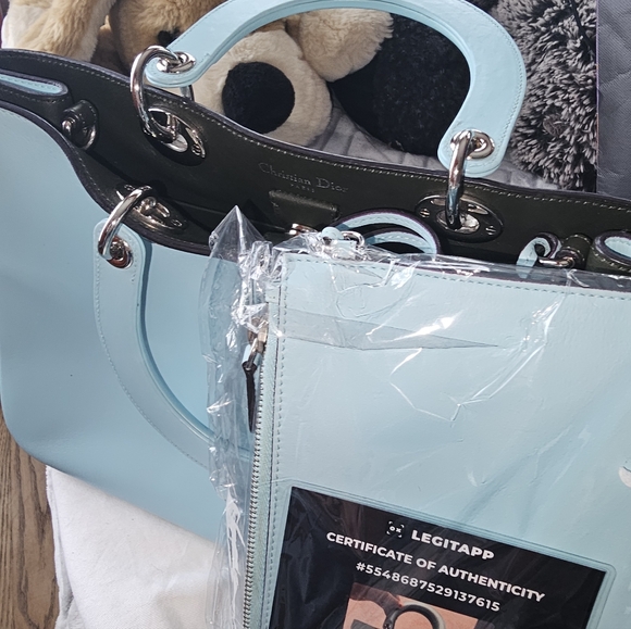 Dior Sky Blue Satchel with Silver Accents - Picture 4 of 9